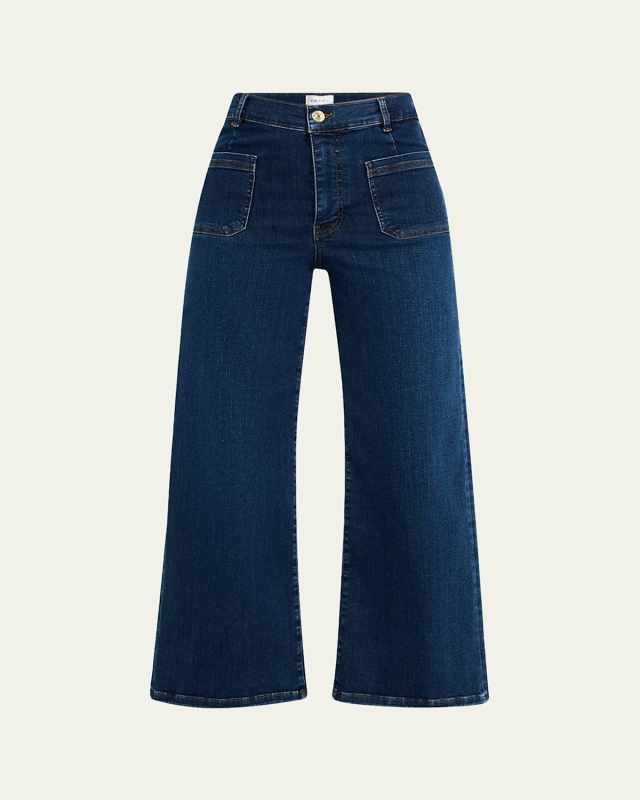 Le Slim Palazzo Jeans with Bardot Pockets